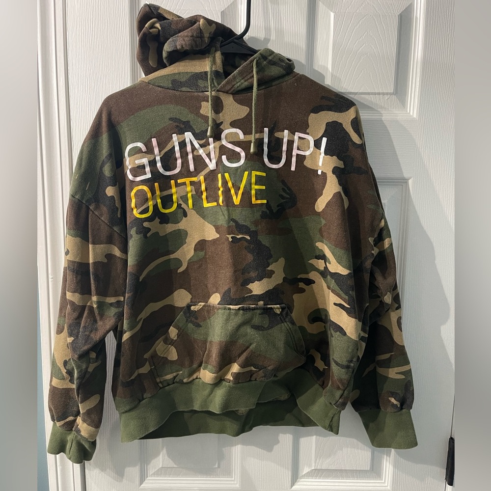 Guns Up! RARE hoodie ***Read details about sizing, tag says XL but fits like M